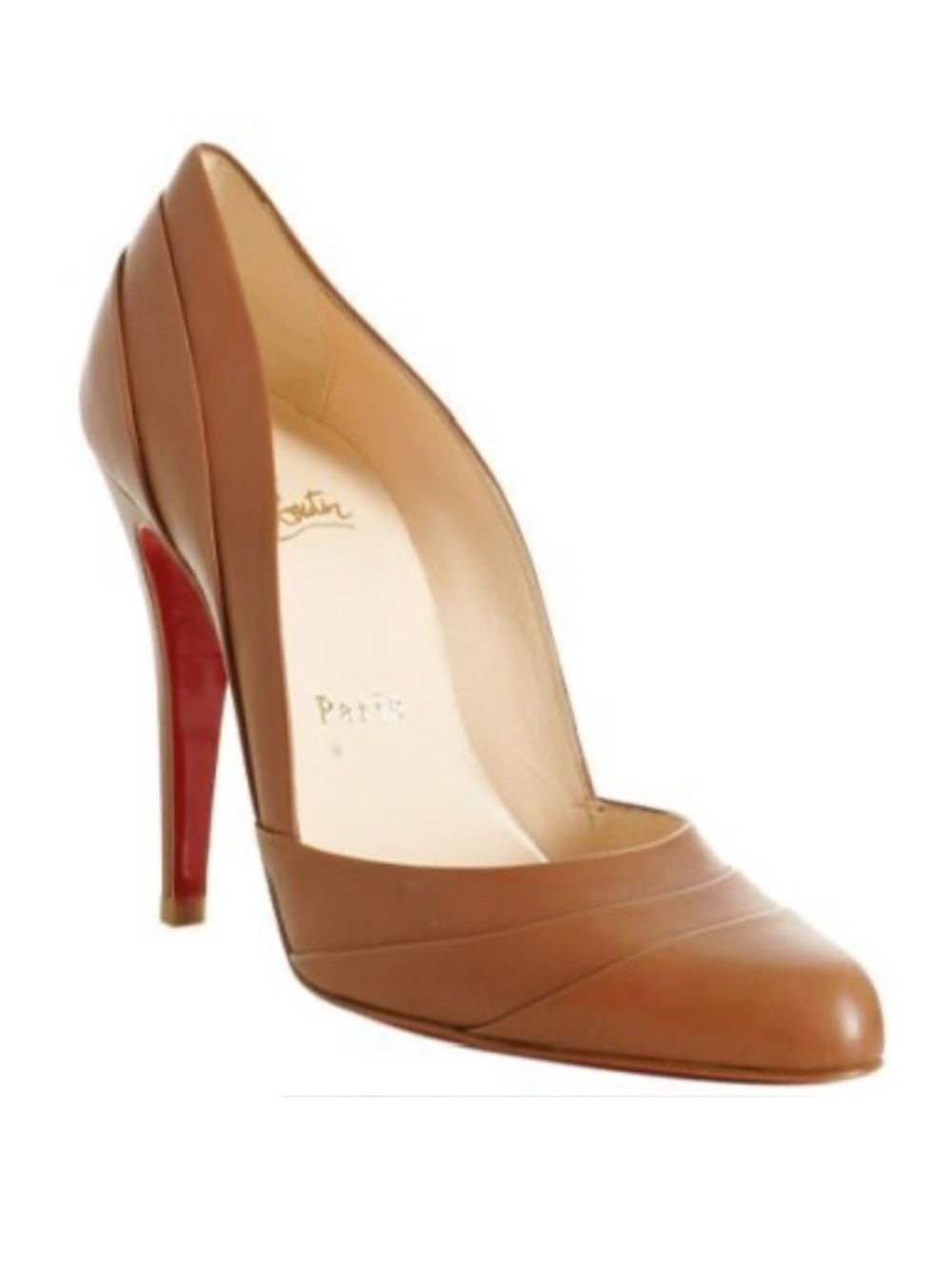 Christian Louboutin Insectika 100 Seta Caramel Tan High Heels 40.5